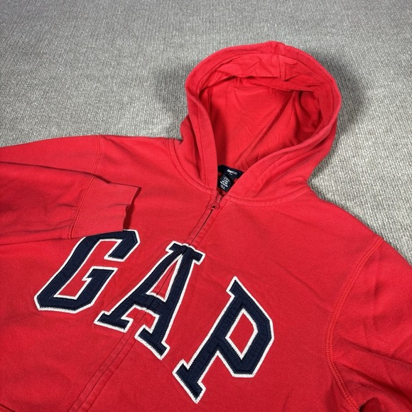 GAP Other - GAP Kids Hoodie Sweatshirt Youth 2XL Full Zip Red Fleece Embroidered Logo Y2K
